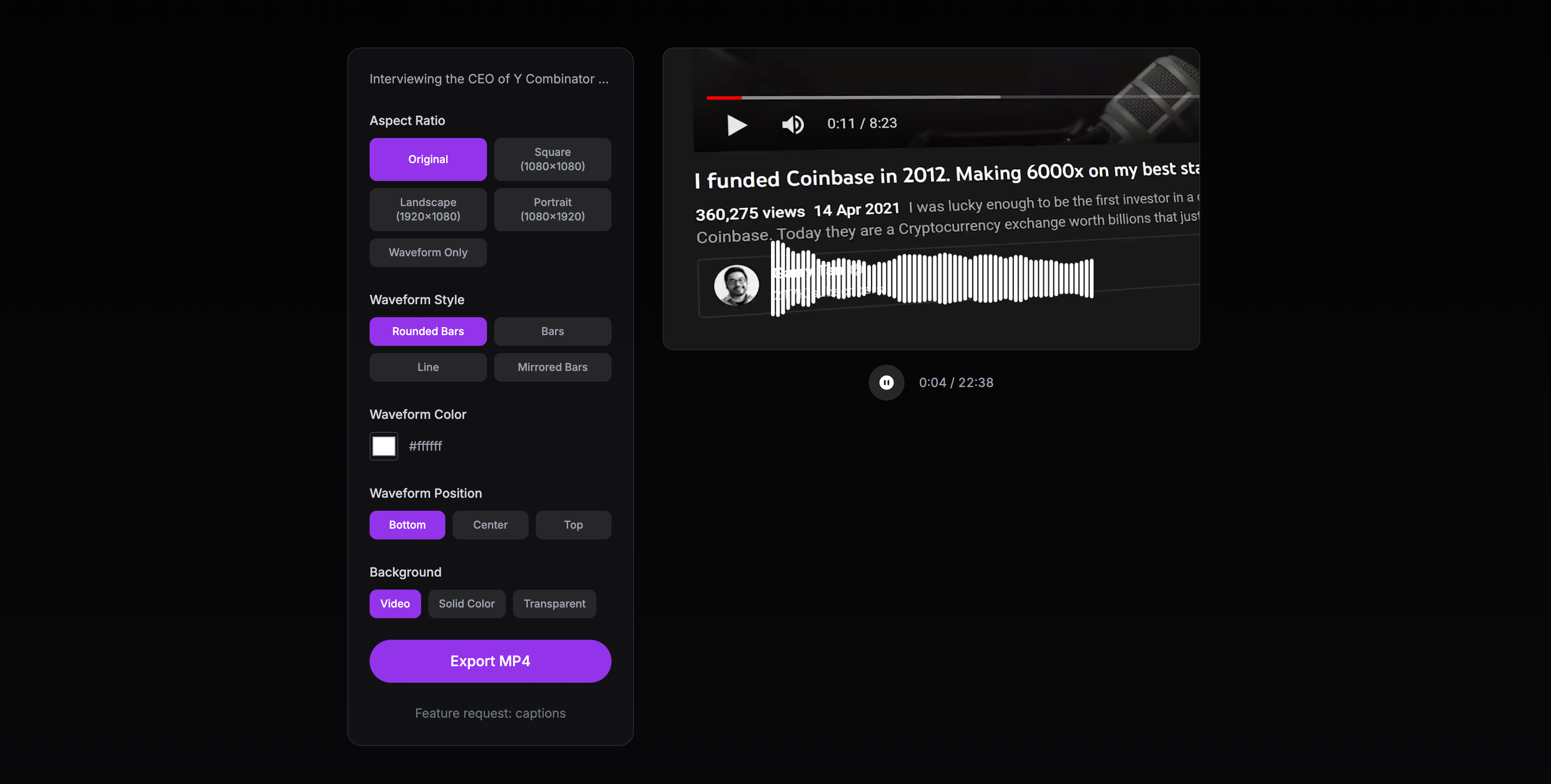 WizCut Audiogram Maker — outil d'audiogramme gratuit dans le navigateur