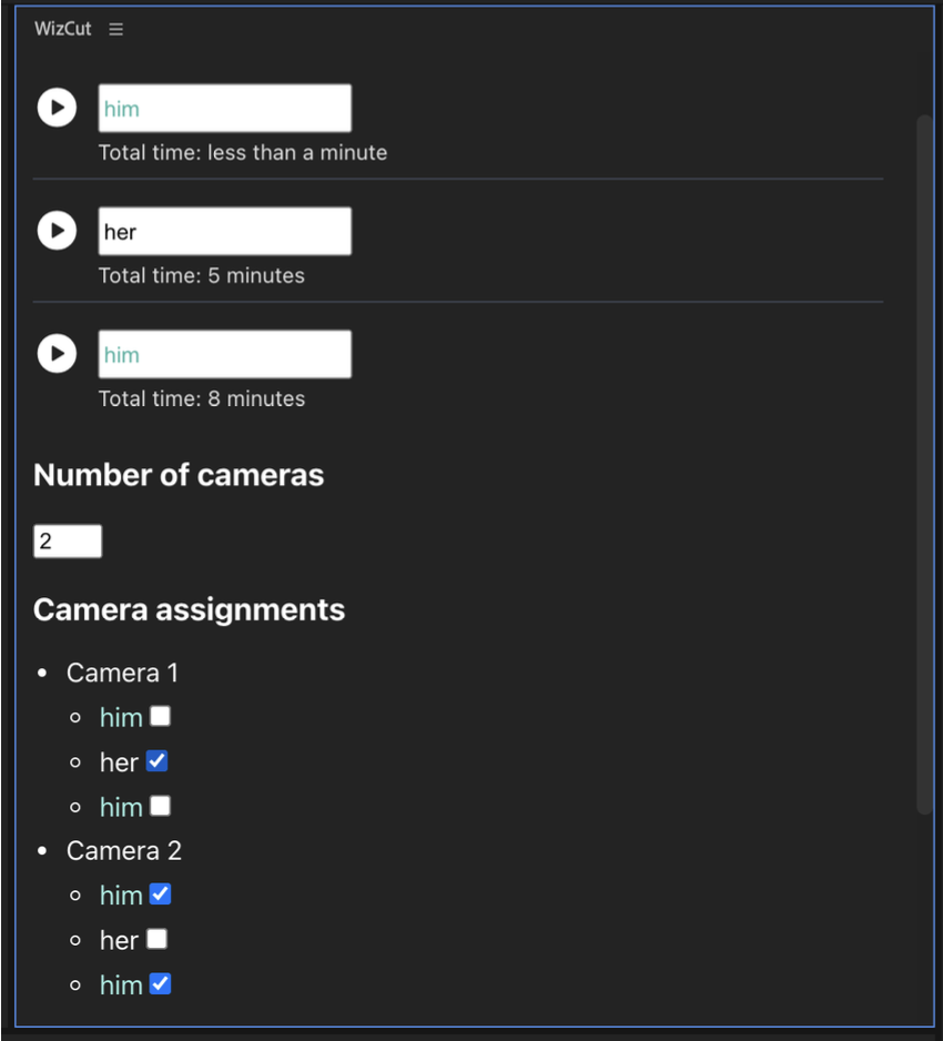Example showing duplicate speaker detection merged with same name